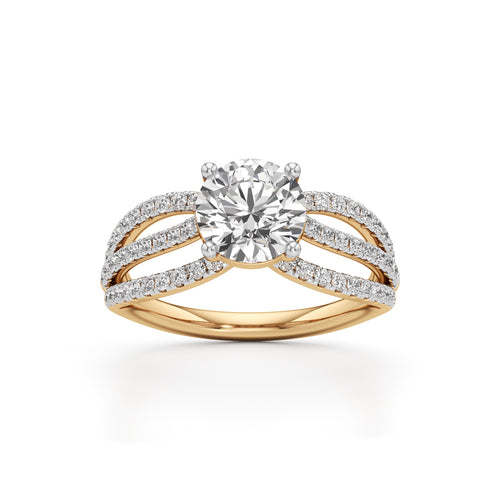 925 Silver 18K Gold Plated Solitaire DiamondStyle Ring  Luxury Bridal Design