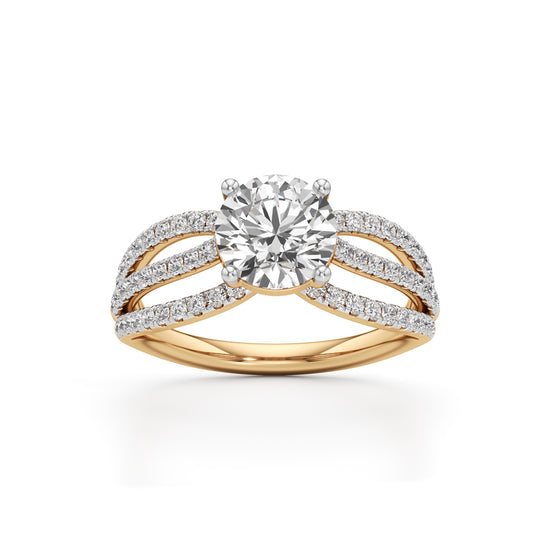 925 Silver 18K Gold Plated Solitaire DiamondStyle Ring  Luxury Bridal Design