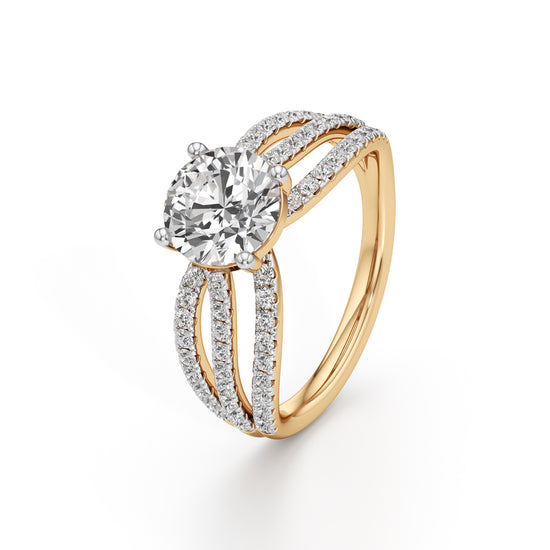 925 Silver 18K Gold Plated Solitaire DiamondStyle Ring  Luxury Bridal Design