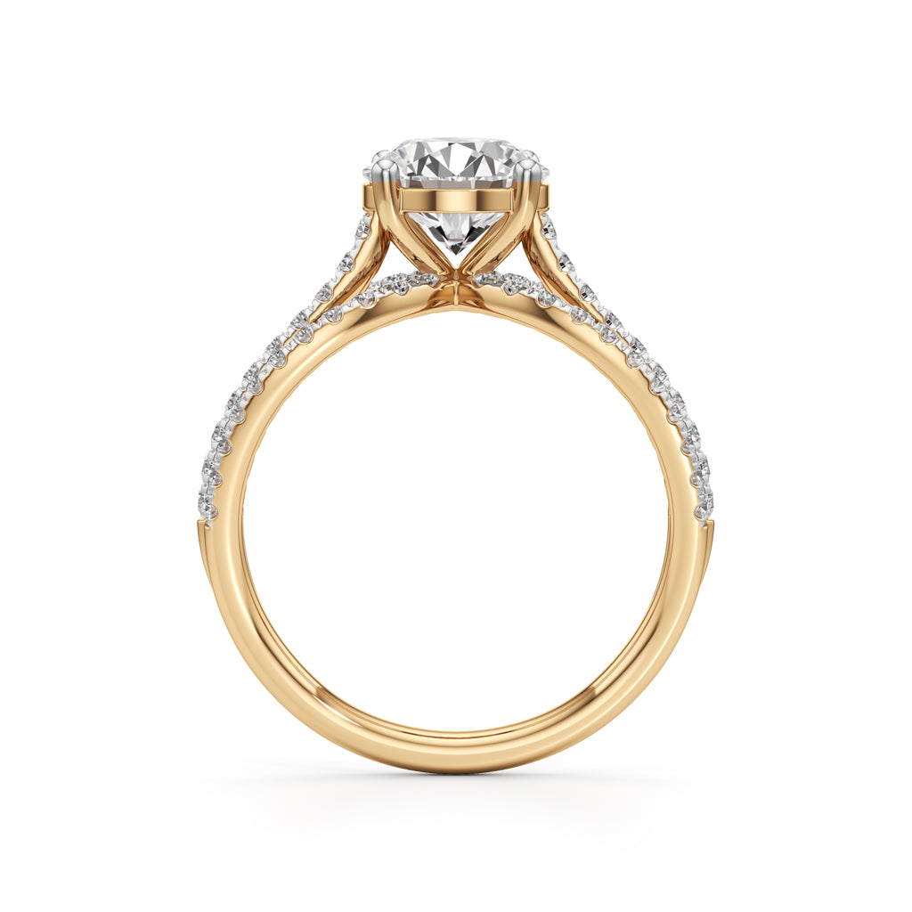 925 Silver 18K Gold Plated Solitaire DiamondStyle Ring  Luxury Bridal Design