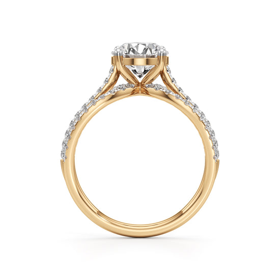 925 Silver 18K Gold Plated Solitaire DiamondStyle Ring  Luxury Bridal Design