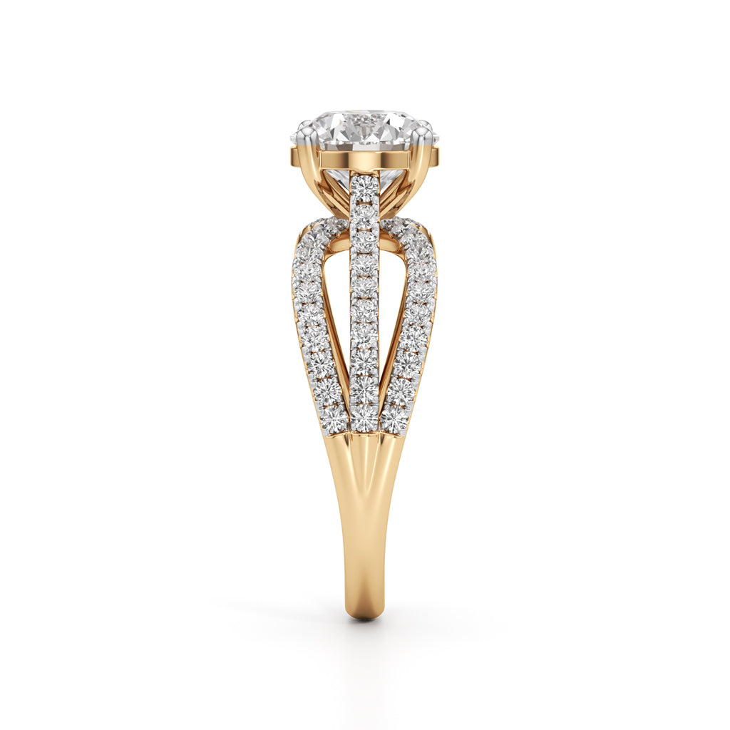 925 Silver 18K Gold Plated Solitaire DiamondStyle Ring  Luxury Bridal Design