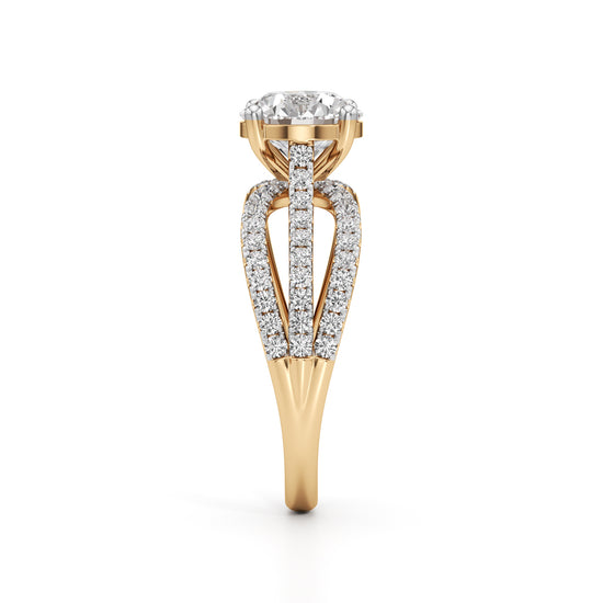 925 Silver 18K Gold Plated Solitaire DiamondStyle Ring  Luxury Bridal Design