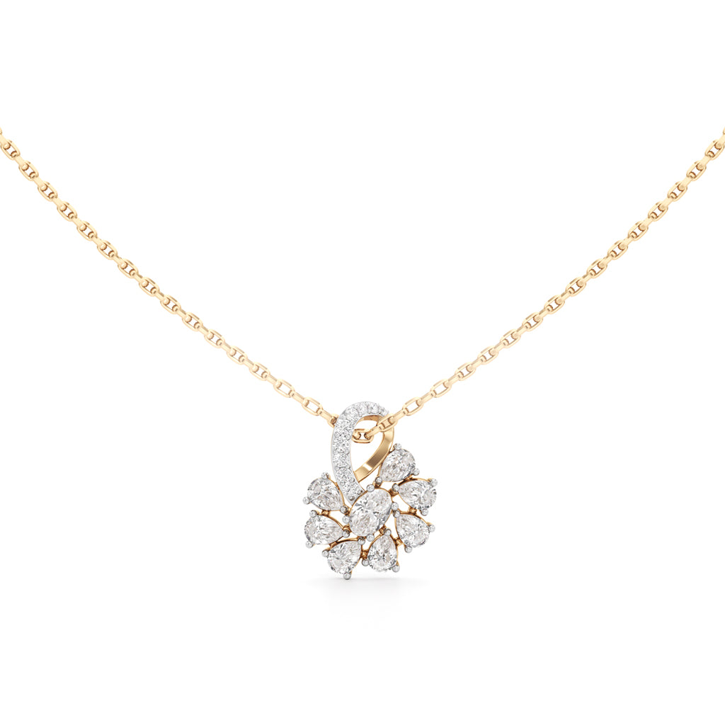 Ethereal Marquise Bloom Necklace in 925 silver 18k Gold Plated