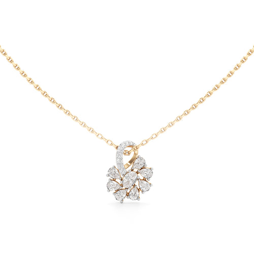 Ethereal Marquise Bloom Necklace in 925 silver 18k Gold Plated