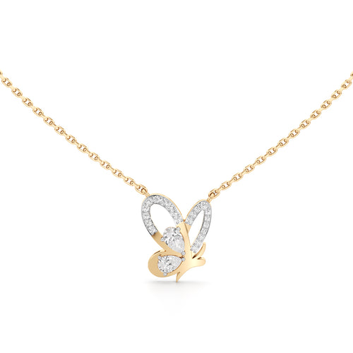 Ethereal Butterfly Pav Pendant Set in 925 silver 18k Gold Plated Pendant