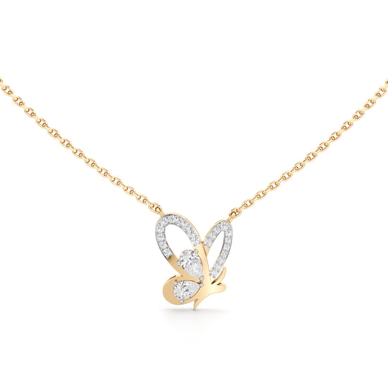 Ethereal Butterfly Pav Pendant Set in 925 silver 18k Gold Plated Pendant