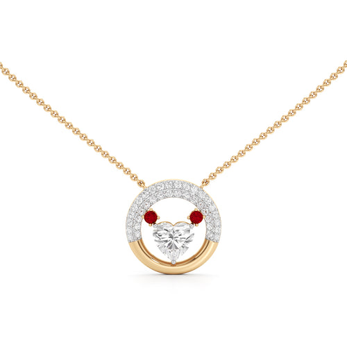 925 silver 18k Gold Plated Eternal Circle Heart Pendant