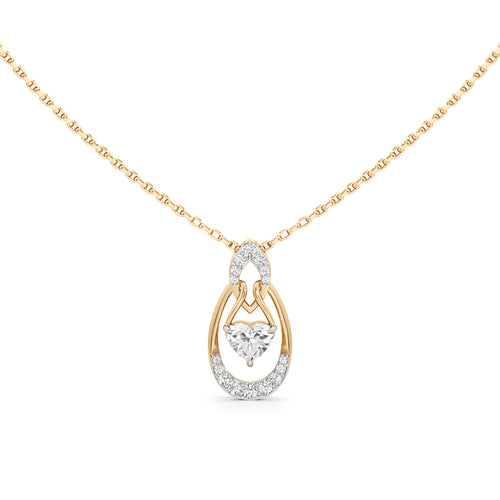 Eternal Heart Drop Pendant  925 Sterling Silver 18k Gold Vermeil Lab Grown Diamond