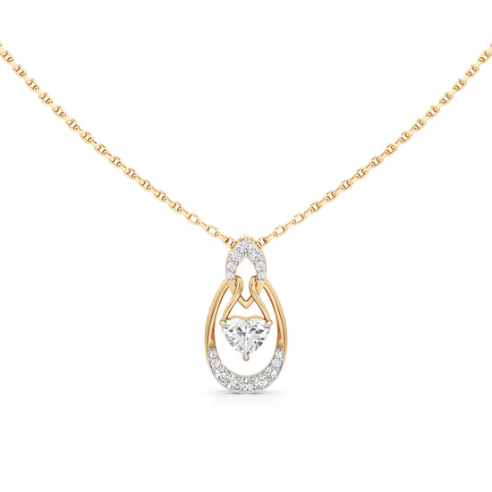 Eternal Heart Drop Pendant  925 Sterling Silver 18k Gold Vermeil Lab Grown Diamond