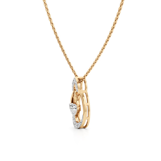 Eternal Heart Drop Pendant  925 Sterling Silver 18k Gold Vermeil Lab Grown Diamond