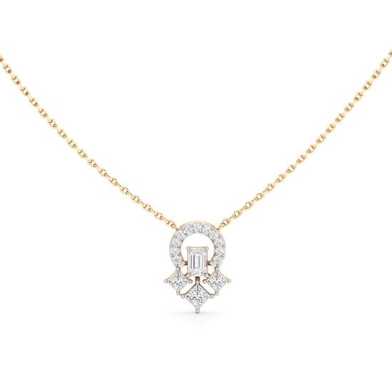 Geometric Halo EmeraldCut Pendant  925 Sterling Silver 18k Gold Vermeil Lab Grown Diamond