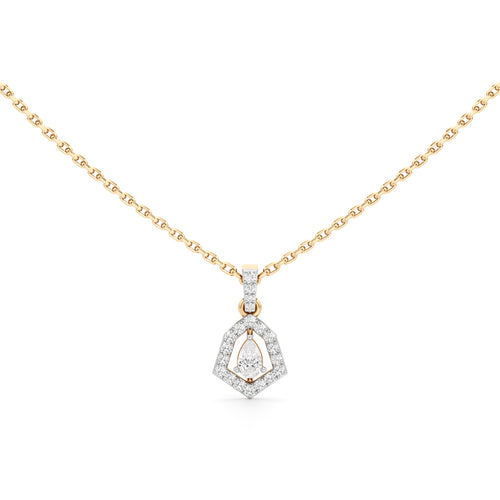 Geometric Pear Drop Pendant  925 Sterling Silver 18k Gold Vermeil Lab Grown Diamond