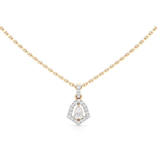 Geometric Pear Drop Pendant  925 Sterling Silver 18k Gold Vermeil Lab Grown Diamond