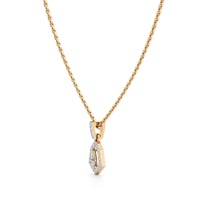Geometric Pear Drop Pendant  925 Sterling Silver 18k Gold Vermeil Lab Grown Diamond