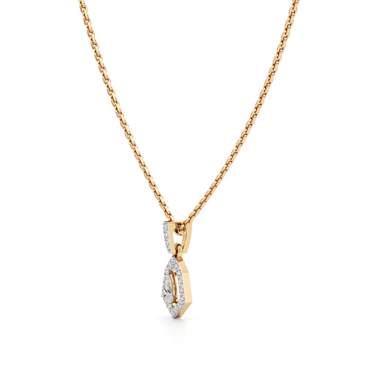 Geometric Pear Drop Pendant  925 Sterling Silver 18k Gold Vermeil Lab Grown Diamond