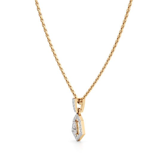 Geometric Pear Drop Pendant  925 Sterling Silver 18k Gold Vermeil Lab Grown Diamond