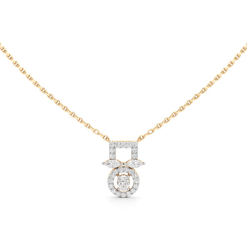 Geometric Designer 925 Silver 18K Gold Plated Pendant Necklace