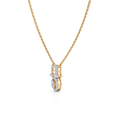Geometric Designer 925 Silver 18K Gold Plated Pendant Necklace
