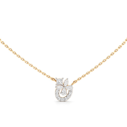 Floral  925 Silver 18K Gold Plated Pendant Necklace