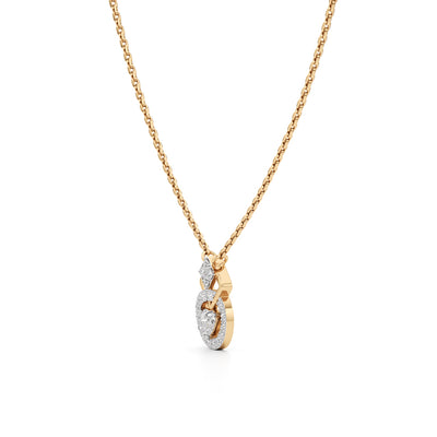 925 Silver 18K Gold Plated Diamond Shape Pendant Necklace