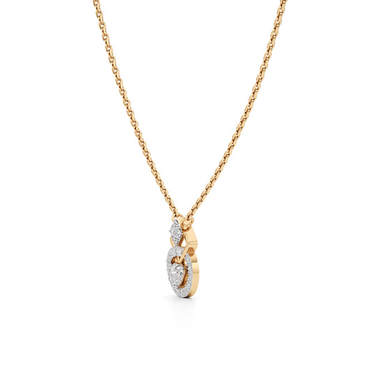 925 Silver 18K Gold Plated Diamond Shape Pendant Necklace