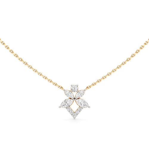 925 Silver 18K Gold Plated Beautiful Lab Grown Diamond Pendant Necklace