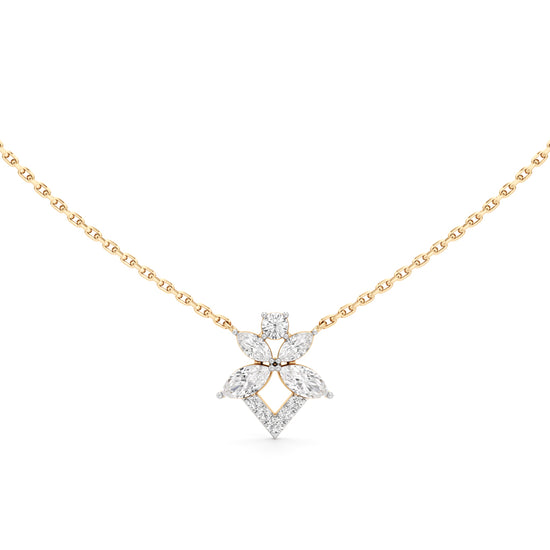 925 Silver 18K Gold Plated Beautiful Lab Grown Diamond Pendant Necklace