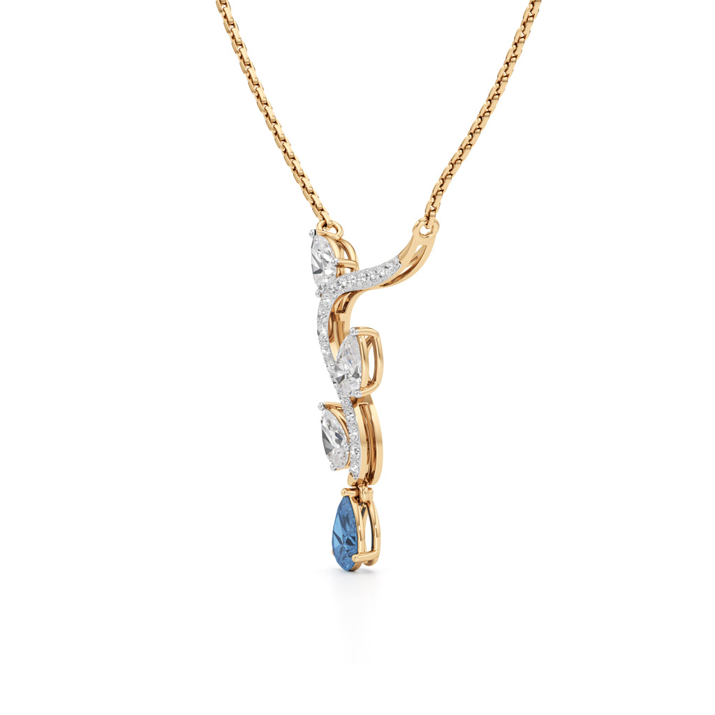 Geometric Infinity Loop 925 Silver 18k Gold Plated Lab Grown Diamond Pendant