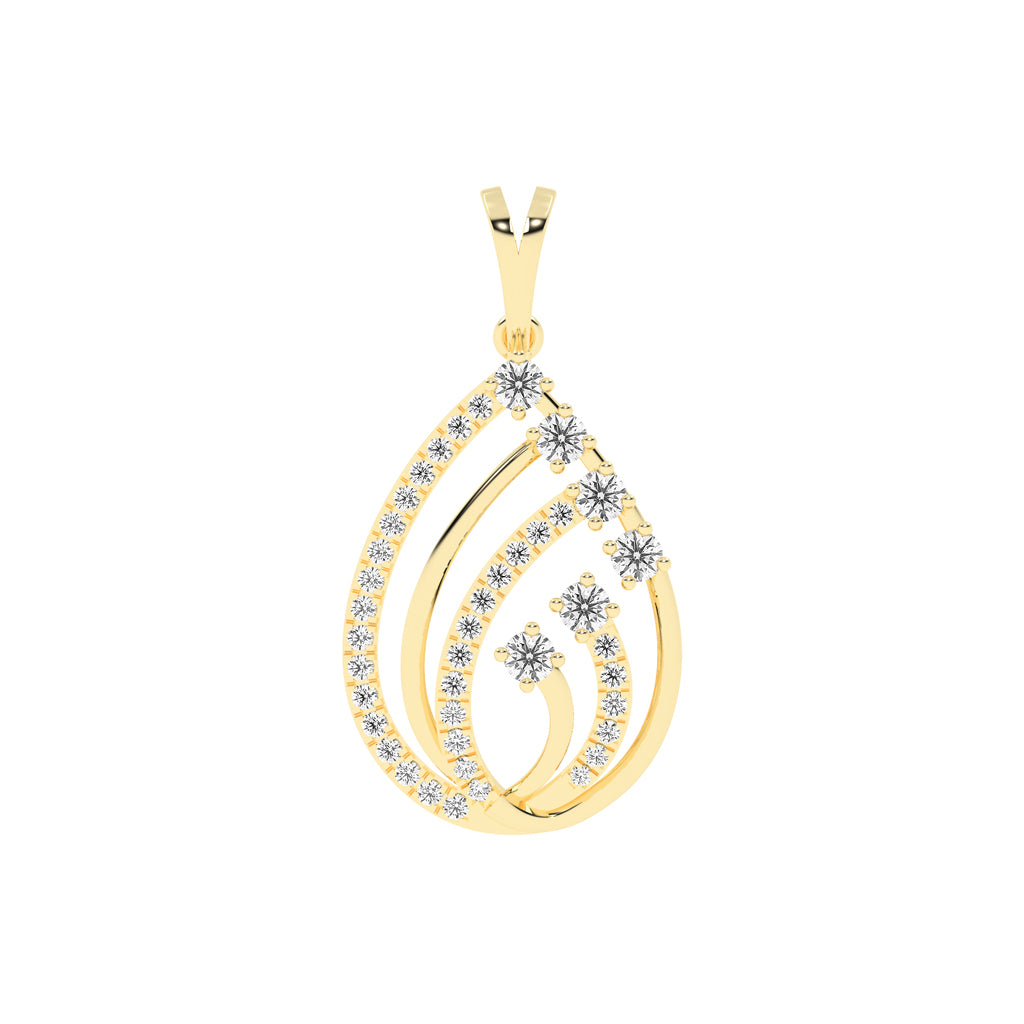  Infinite Teardrop 925 Silver 18k Gold Plated Pendant with Radiant MultiStone Accents
