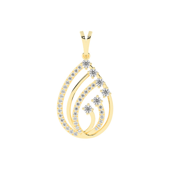  Infinite Teardrop 925 Silver 18k Gold Plated Pendant with Radiant MultiStone Accents