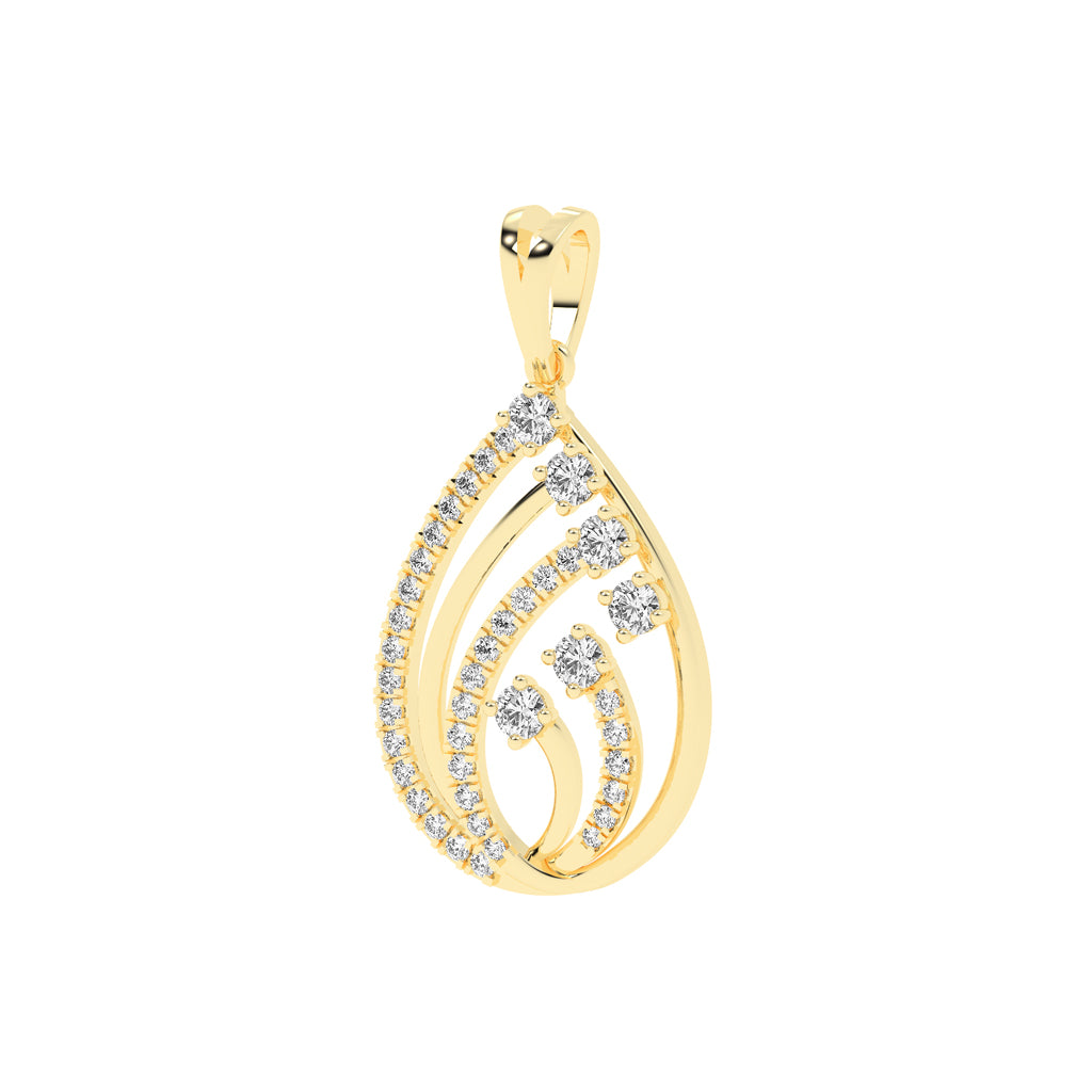  Infinite Teardrop 925 Silver 18k Gold Plated Pendant with Radiant MultiStone Accents