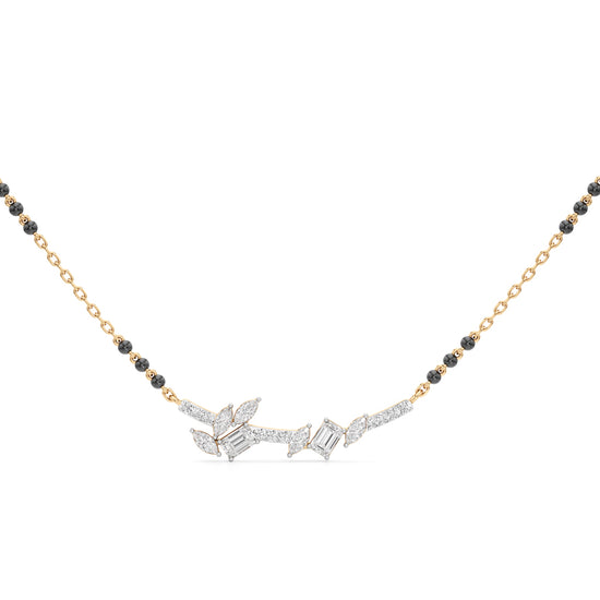 NatureInspired Leaf Mangalsutra 925 Silver 18k Gold Plated 