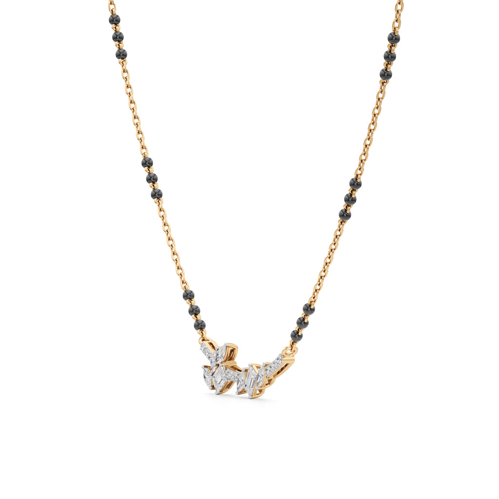 NatureInspired Leaf Mangalsutra 925 Silver 18k Gold Plated 