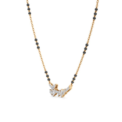 NatureInspired Leaf Mangalsutra 925 Silver 18k Gold Plated 