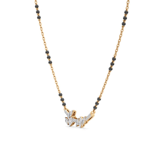 NatureInspired Leaf Mangalsutra 925 Silver 18k Gold Plated 