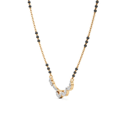 925 Silver 18k Gold Plated Contemporary Marquise Lab Grown Diamond Mangalsutra
